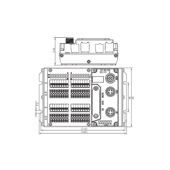 Modbus-RTU协议、IP20、32DI/DO 自适应配置、PNP、端子式、远程模块、009M53